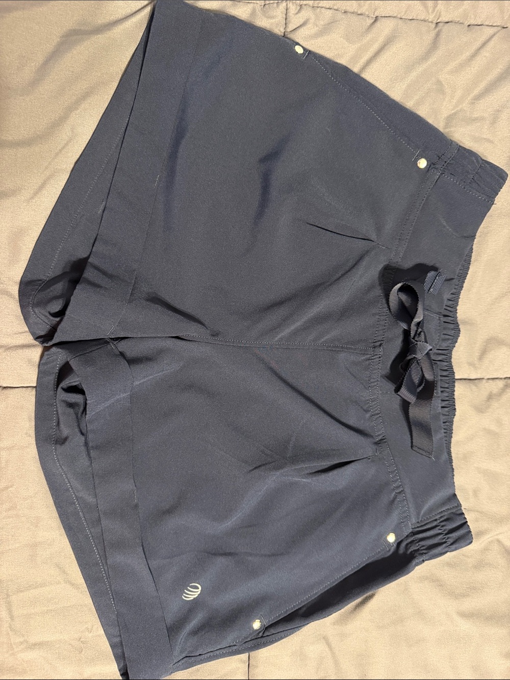 MPG Navy Athletic Drawstring Shorts with Stud Accents